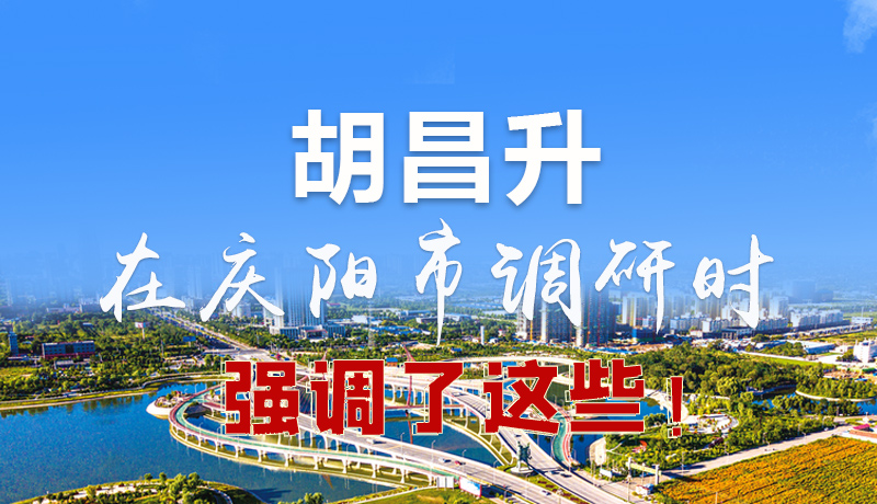 圖解|胡昌升在慶陽市調(diào)研時強調(diào)了這些！
