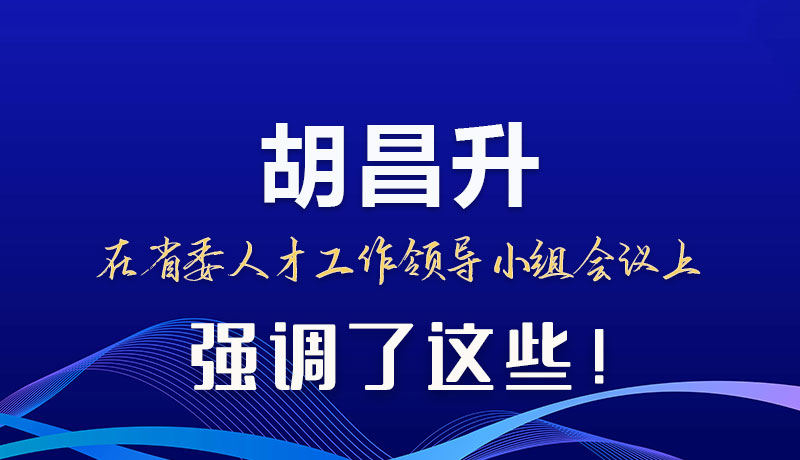 圖解|胡昌升在省委人才工作領導小組會議上強調了這些！