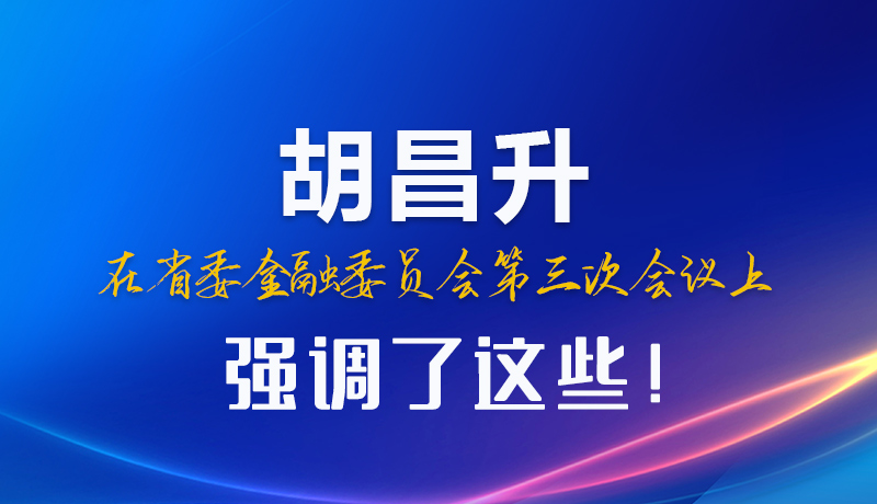 圖解|胡昌升在省委金融委員會第三次會議上強調(diào)了這些！