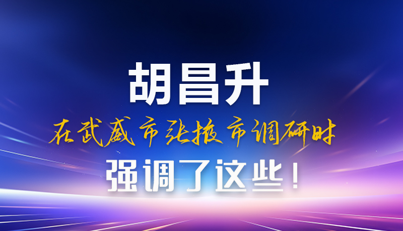圖解|胡昌升在武威市張掖市調(diào)研時(shí)強(qiáng)調(diào)這些！